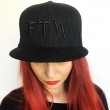 Dragstrip Kustom black Thread 3d embroidery FTW Snap Back